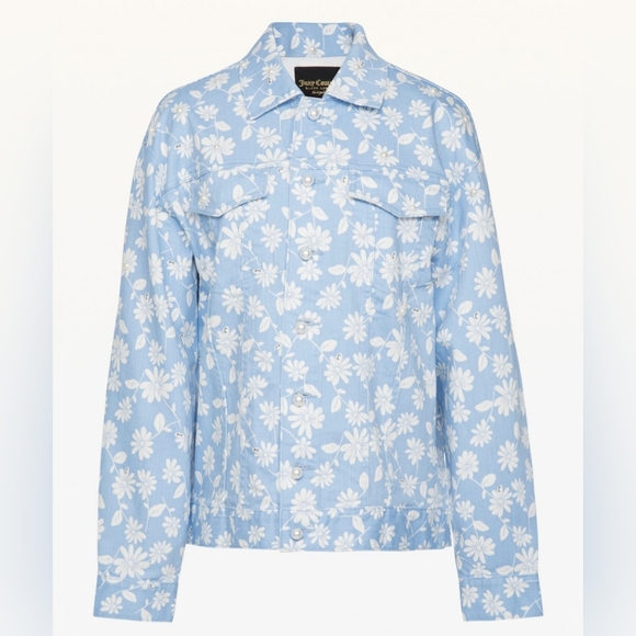 Juicy Couture Black Label Denim Jacket With Pearls - Picture 4 of 12